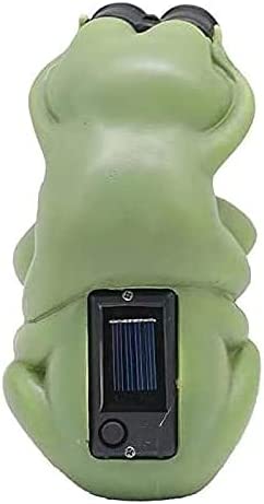 Garden Decor Frog Outdoor Statue – Solar Figurines Funny Cute Animal Sculptures Porch Outside Decorations for Yard Lawn Patio Ornaments Waterproof Gifts