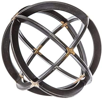 Metal Decorative Sphere for Home Decor - Black & Gold, Hand Painted, Modern Decorative Balls for Living Room, Bedroom, Kitchen, Bathroom, Office - Table Decorative Orbs for Сenterpiece