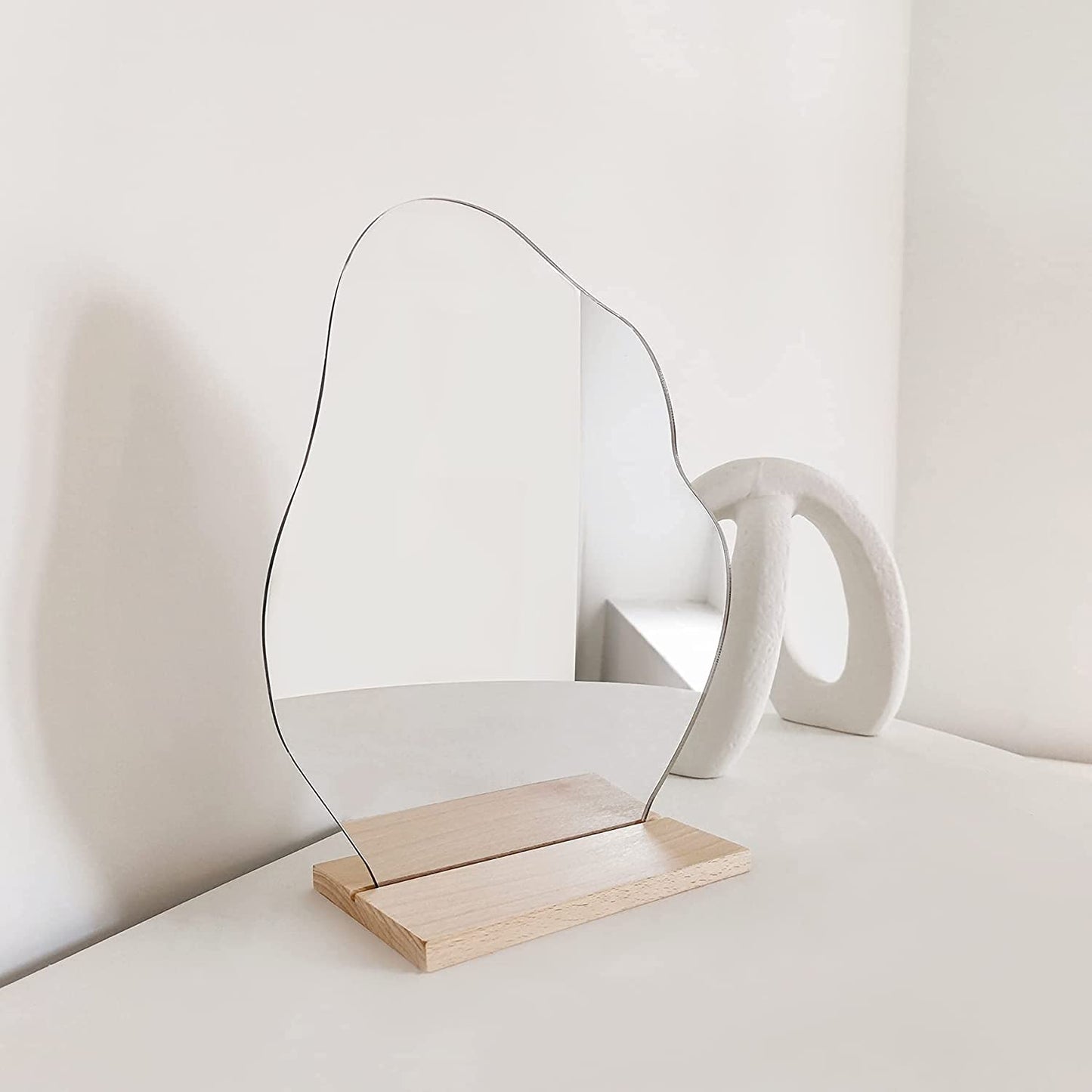 Room Decor Desk Mirror, Decorative Locker Mirror, Cute Room Decor Aesthetic Table Frameless Mirror, Asymmetrical Cloud Mirror
