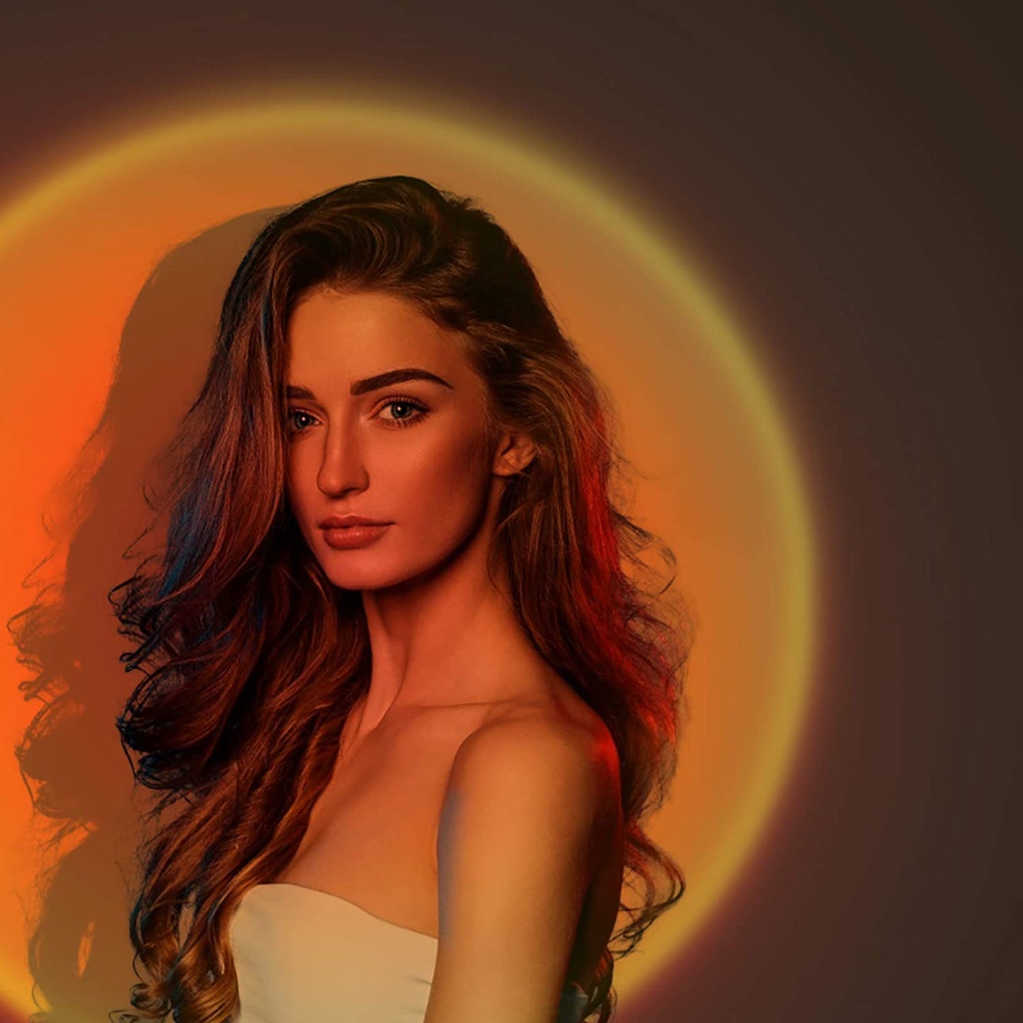 Sunset Projection Lamp, 180 Degree Rotation Rainbow Projection Lamp Led Light,Sunset Night Light Projector for Party Bedroom Decor (Sunset Red)