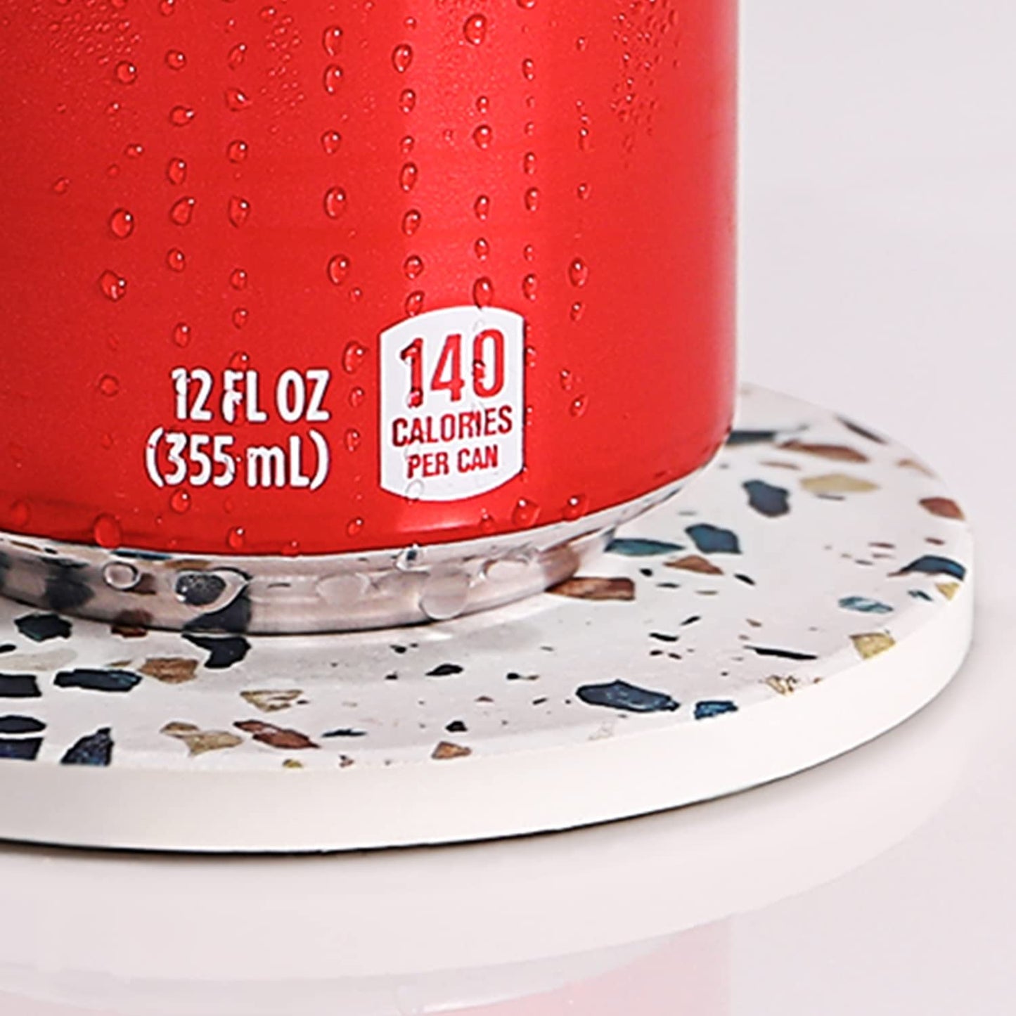 Coasters for Drinks, Absorbent Coasters with Holder Set of 6, Avoid Furniture Being Scratched and Soiled, Housewarming Gift for Home Decor, 4 inches -2 Terrazzo Pattern