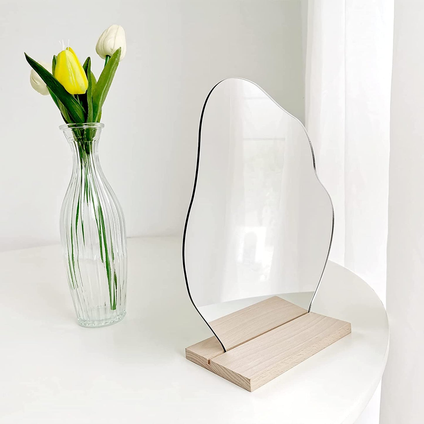 Room Decor Desk Mirror, Decorative Locker Mirror, Cute Room Decor Aesthetic Table Frameless Mirror, Asymmetrical Cloud Mirror