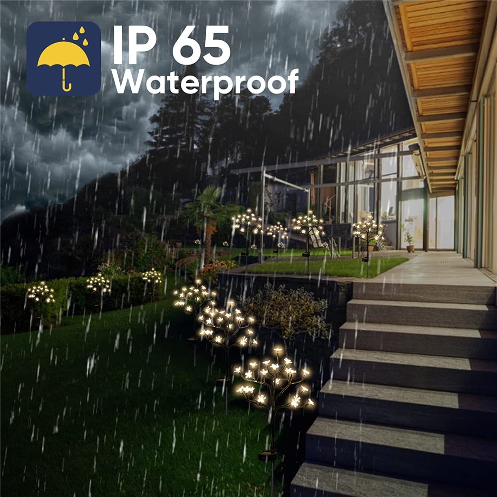 Solar Flowers Lights Outdoor Solar Garden Lights Decorative,2Pack 20LED Solar Outdoor Lights Waterproof Fairy Lights Pathway Walkway Patio Yard Landscape Decoration Christmas Garden Decor