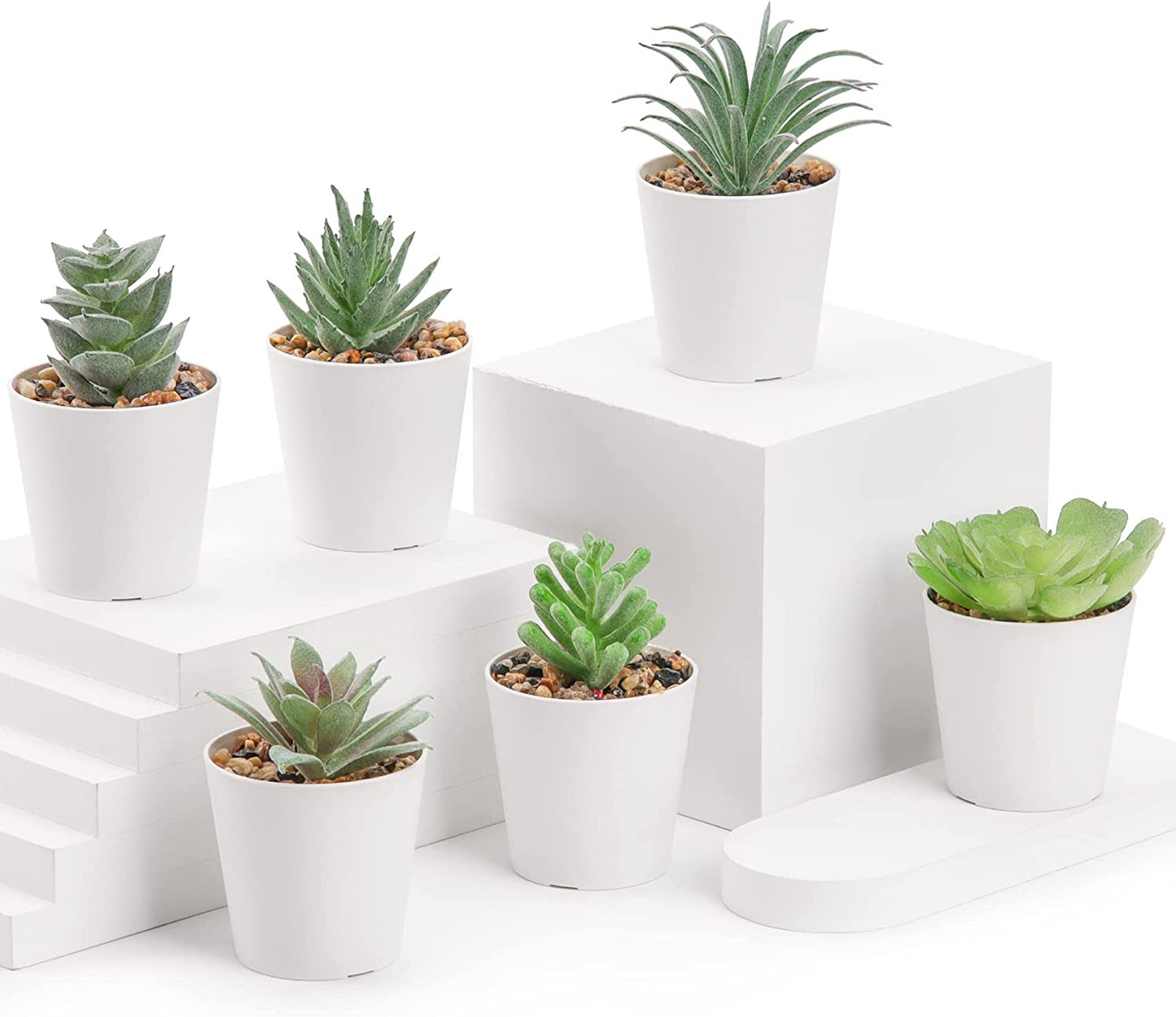 Set of 6 Fake Plants Succulents Plants Artificial in Pots for Bedroom Aesthetic Living Room Bathroom Office Home Decor