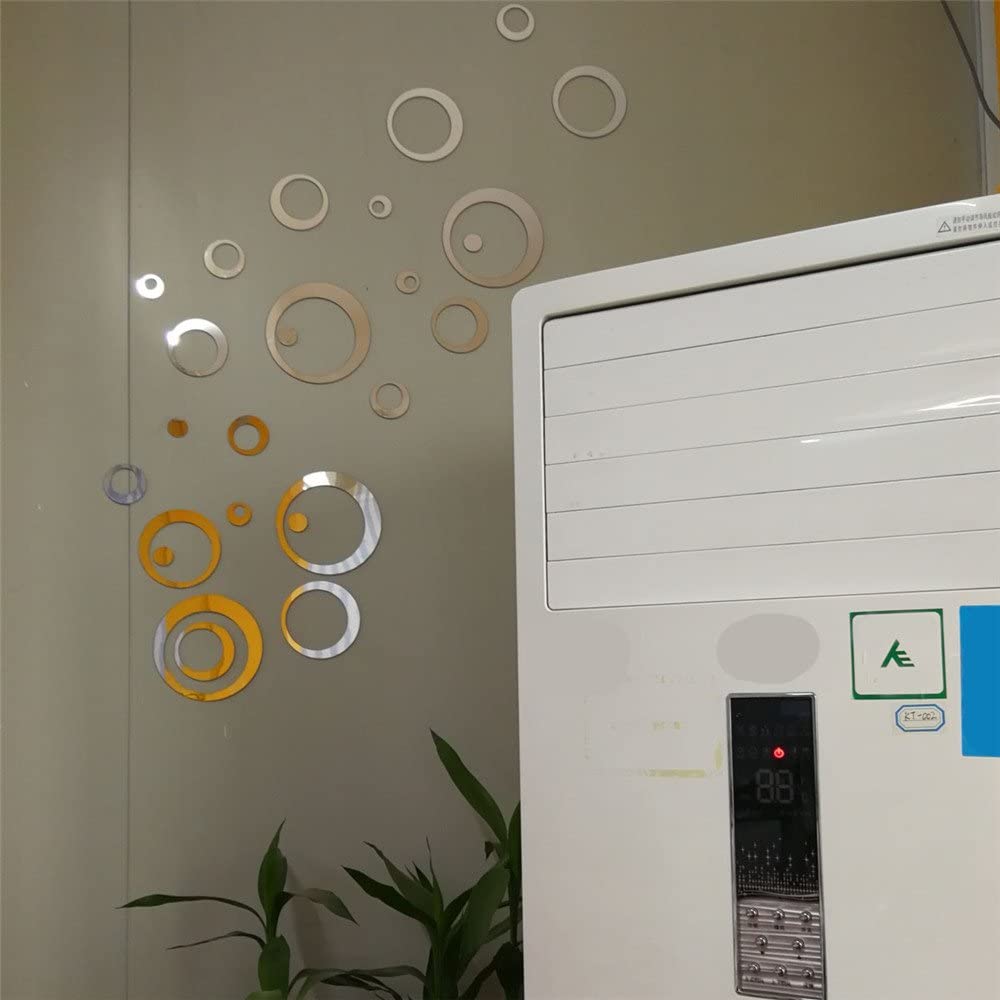 Circle Mirror DIY Wall Sticker Wall Decoration 24pcs Grey