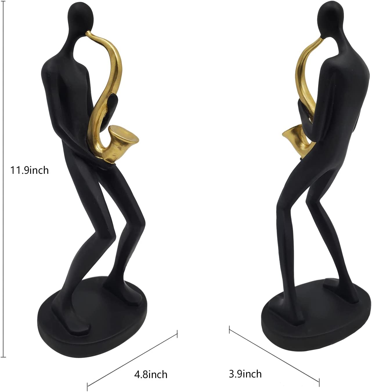 Modern Abstract Sculptures Home Decor - Resin Black Saxophone Player Sculpture and Statues,Home Decorations for Living Room Shelf Desk Office,Housewarming Gifts