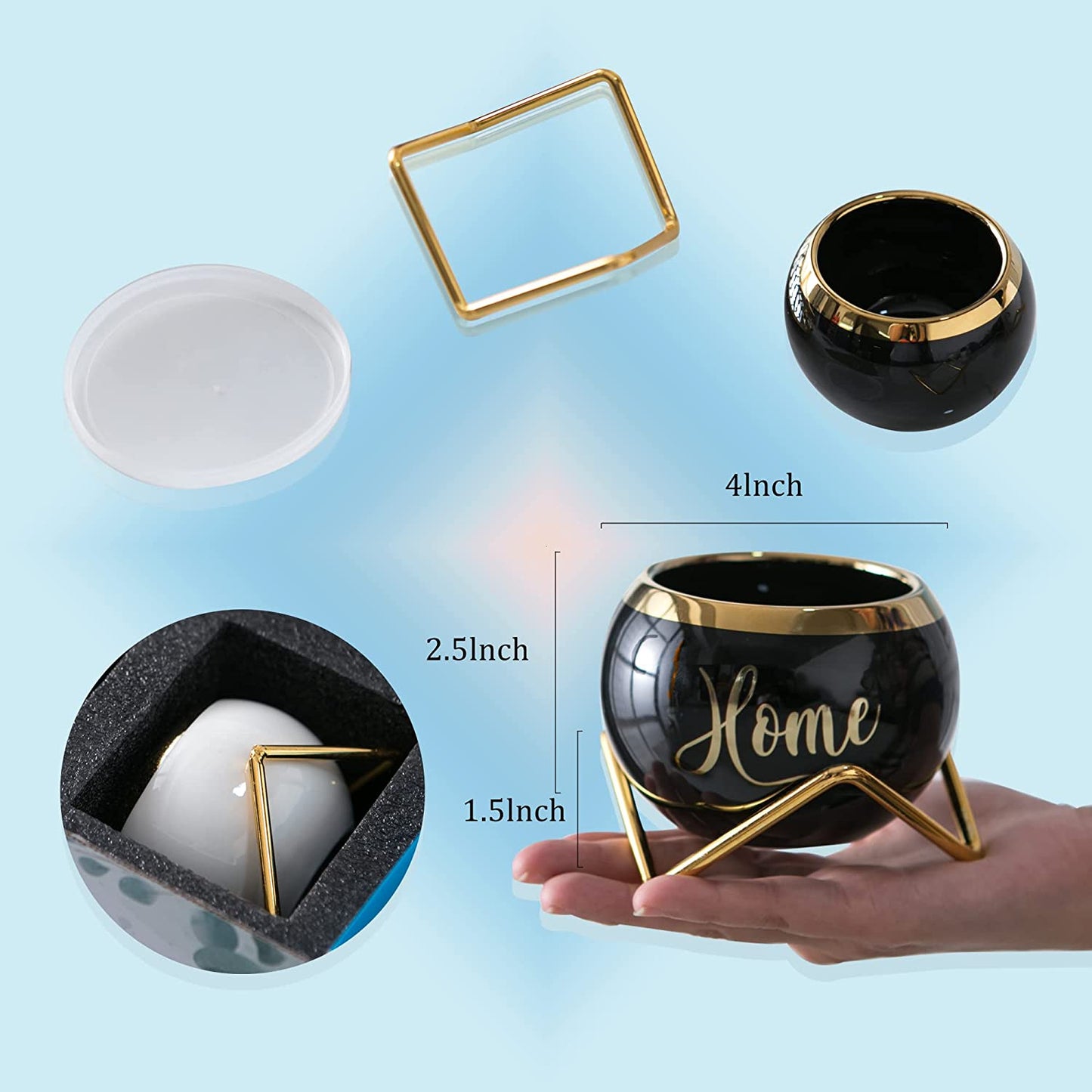 House Warming Gifts New Home, Housewarming Presents Women Couple | Living Room Home Decor Farmhouse Decor, Coffee Table Decor, New Home Gifts Ideas | 3 Succulent Pots for Plant Lovers