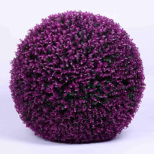 Artificial Plant Topiary Ball Artificial Greenery Ball Decorative Faux Boxwood Decorative Foliage Artificial Decorative Holiday Plants Spring Summer Faux Plant Decor (Purple, 40cm=15.7in)