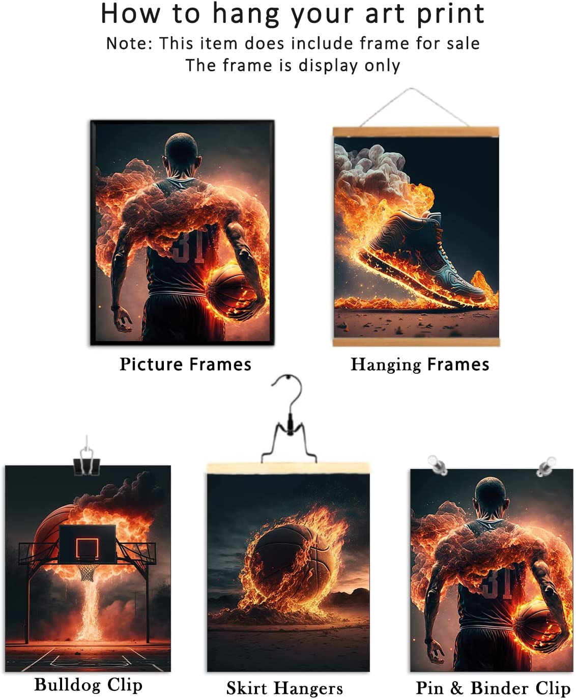 Basketball Wall Art Prints Basketball Stars Wall Art Set of 4 Unframed (8''x10'') Basketball Room Decor Basketball Wall Decor Basketball Boys Bedroom Decor Basketball Wall Art Sports Poster Basketball Man Cave Decor