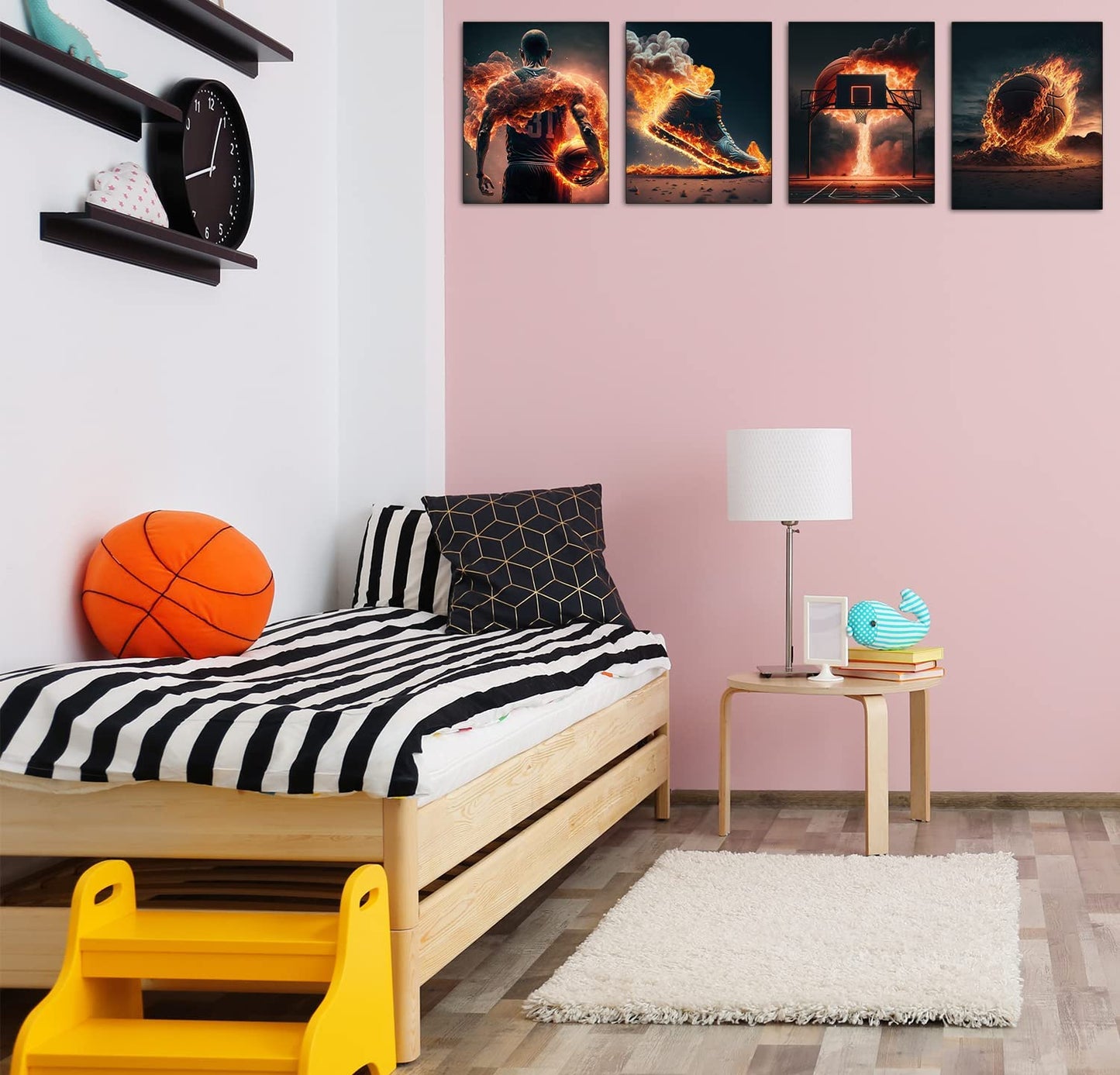 Basketball Wall Art Prints Basketball Stars Wall Art Set of 4 Unframed (8''x10'') Basketball Room Decor Basketball Wall Decor Basketball Boys Bedroom Decor Basketball Wall Art Sports Poster Basketball Man Cave Decor