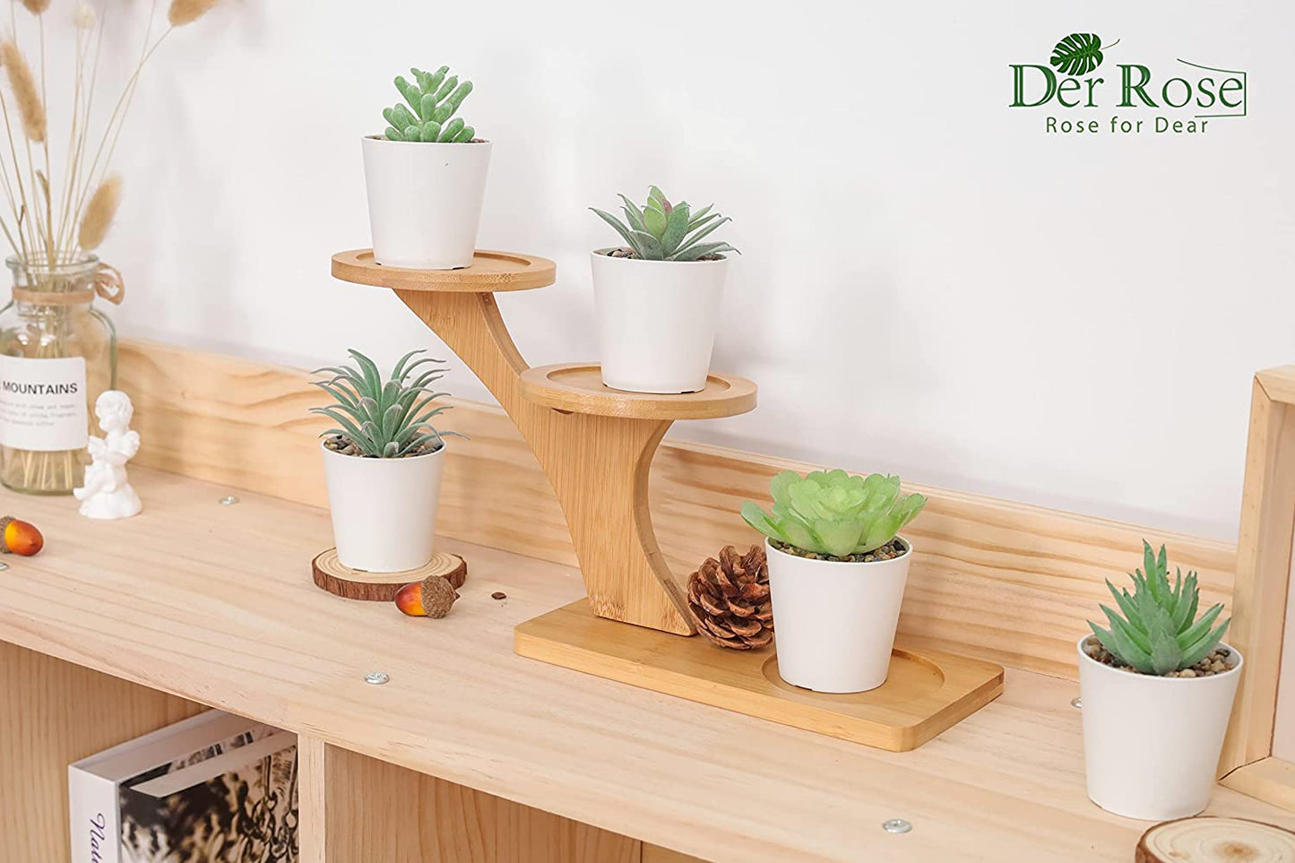 Set of 6 Fake Plants Succulents Plants Artificial in Pots for Bedroom Aesthetic Living Room Bathroom Office Home Decor