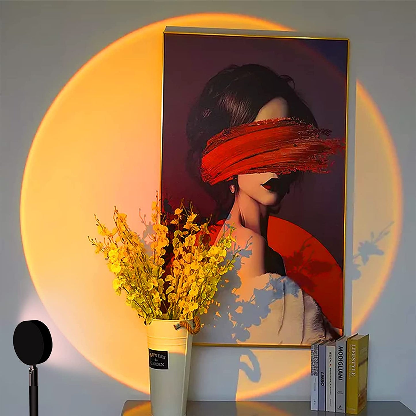 Sunset Projection Lamp, 180 Degree Rotation Rainbow Projection Lamp Led Light,Sunset Night Light Projector for Party Bedroom Decor (Sunset Red)