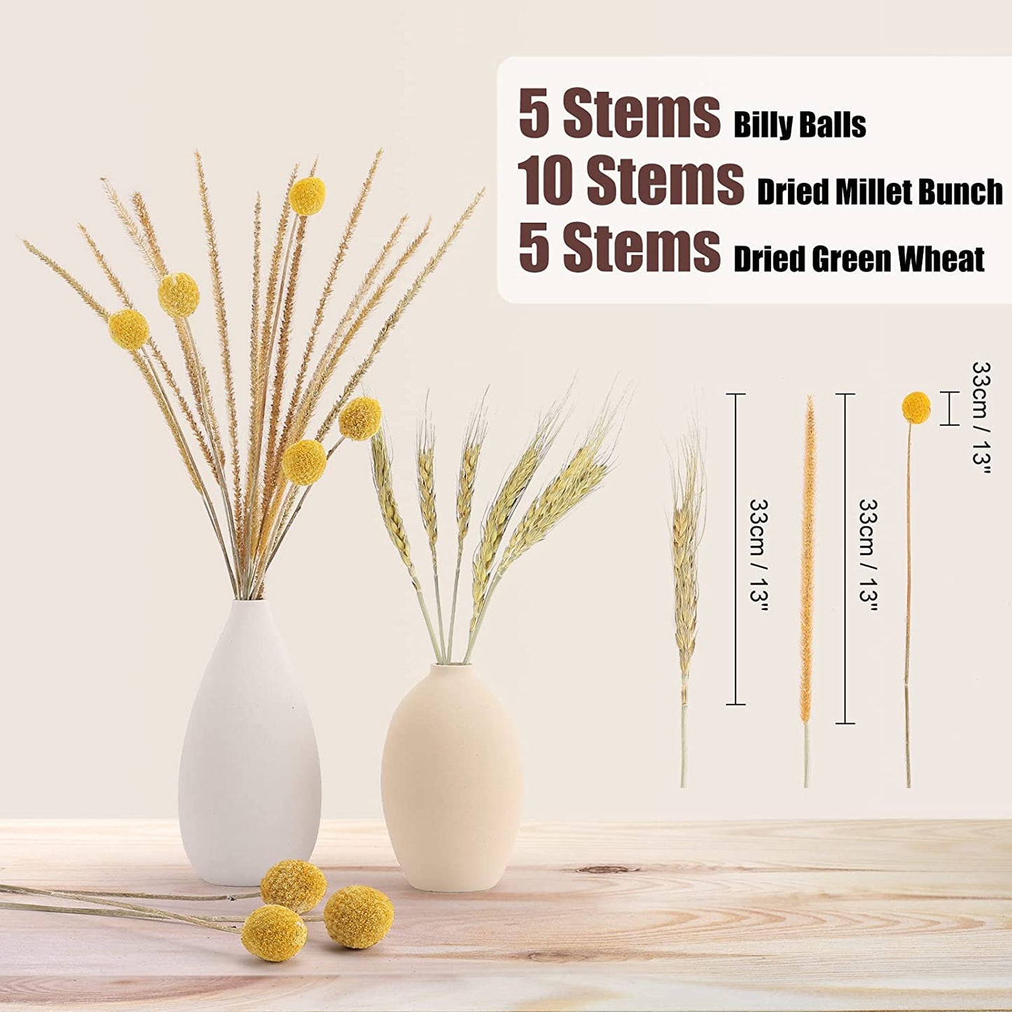 Pampas Grass Bouquet Boho Chic Decor, 105 Stems Dried Plant Bohemian Decoration Dry Flower Bud for Party Arrangement Vase Bedroom Fireplace Wreath Farmhouse Centerpiece Western Fall Neutral Home Decor