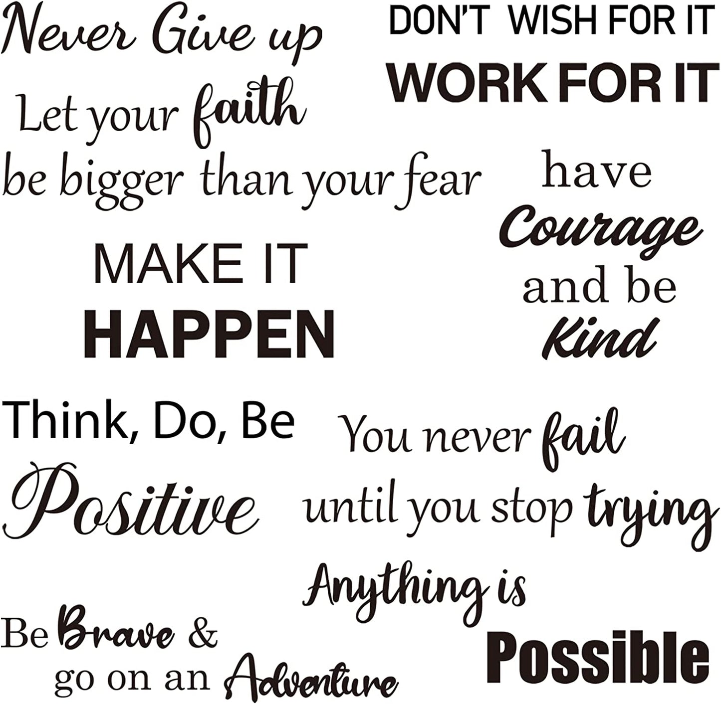 Inspirational Wall Decals Quotes, Motivational Affirmation Wall Stickers, Vinyl Wall Quotes Stickers, Peel & Stick Positive Sayings for Bedroom/Living Room/Bathroom/Office Wall Décor