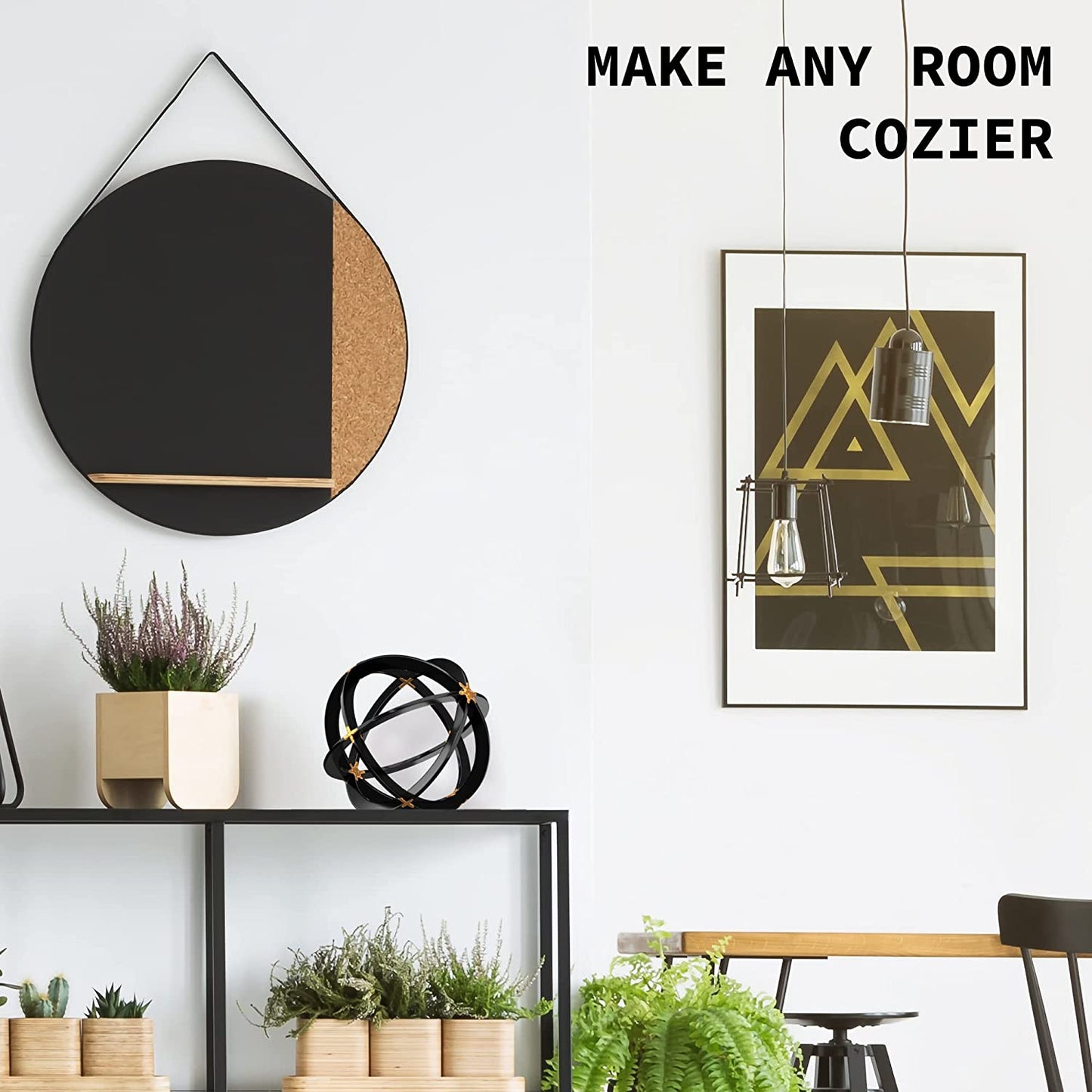 Metal Decorative Sphere for Home Decor - Black & Gold, Hand Painted, Modern Decorative Balls for Living Room, Bedroom, Kitchen, Bathroom, Office - Table Decorative Orbs for Сenterpiece