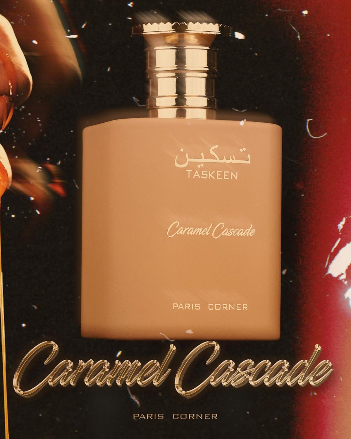 Paris Corner Taskeen Caramel Cascade EDP - 3.4 fl oz | Sweet & Rich Unisex Fragrance for Women