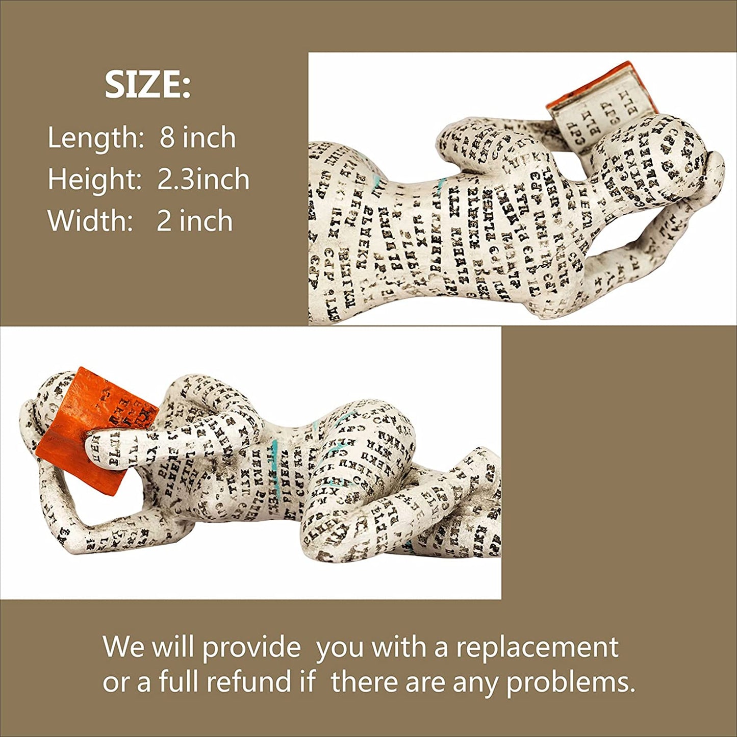 Home Decor Pulp Reading Women Figurine Thinker Statue Modern Abstract Sculptures Decorations Reading Figurines for Bookshelf Shelf Table Office Desk Living Room Hotels Decoration 3 Pcs