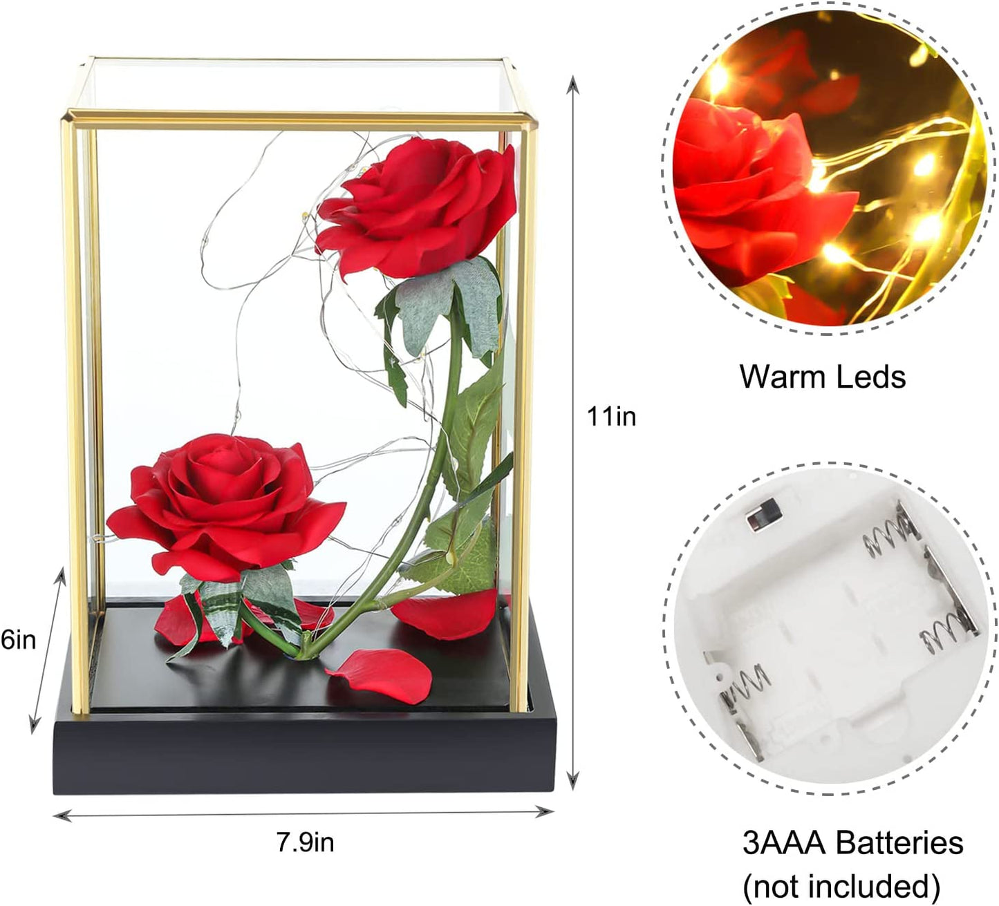 Mothers Day Gifts LED Light Up Rose in Glass Dome Large Size Mom Gifts for Mom,Valentines Day Birthday Anniversary,Best Gifts for Women Mom Grandma Wife
