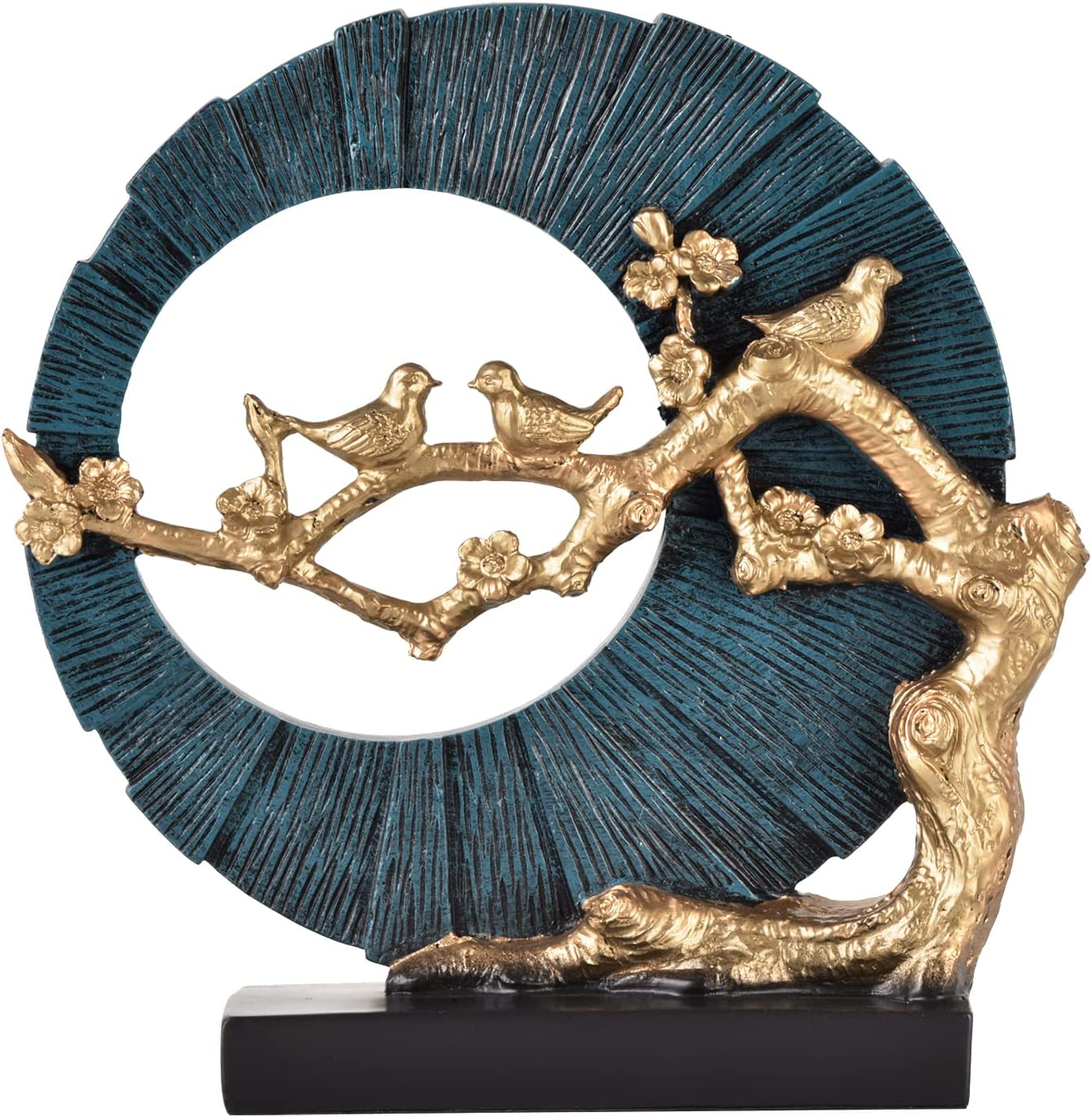 Bird Statue Sculptures Home Decor Clearance Modern Unique Blue Gold Accents Home Decorations for Living Room Bedroom Entryway Table Figurines Accessories