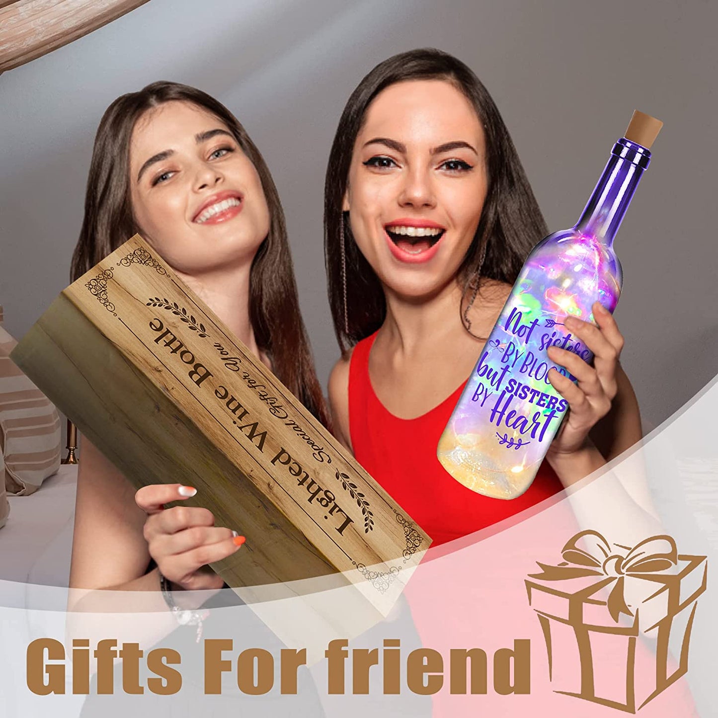 Gifts for Women Friends - Room Decor - Birthday Party Decorations - Friend Birthday Gifts for Women Friends Female for Friends - Fairy Wine Bottle Lights with Cork