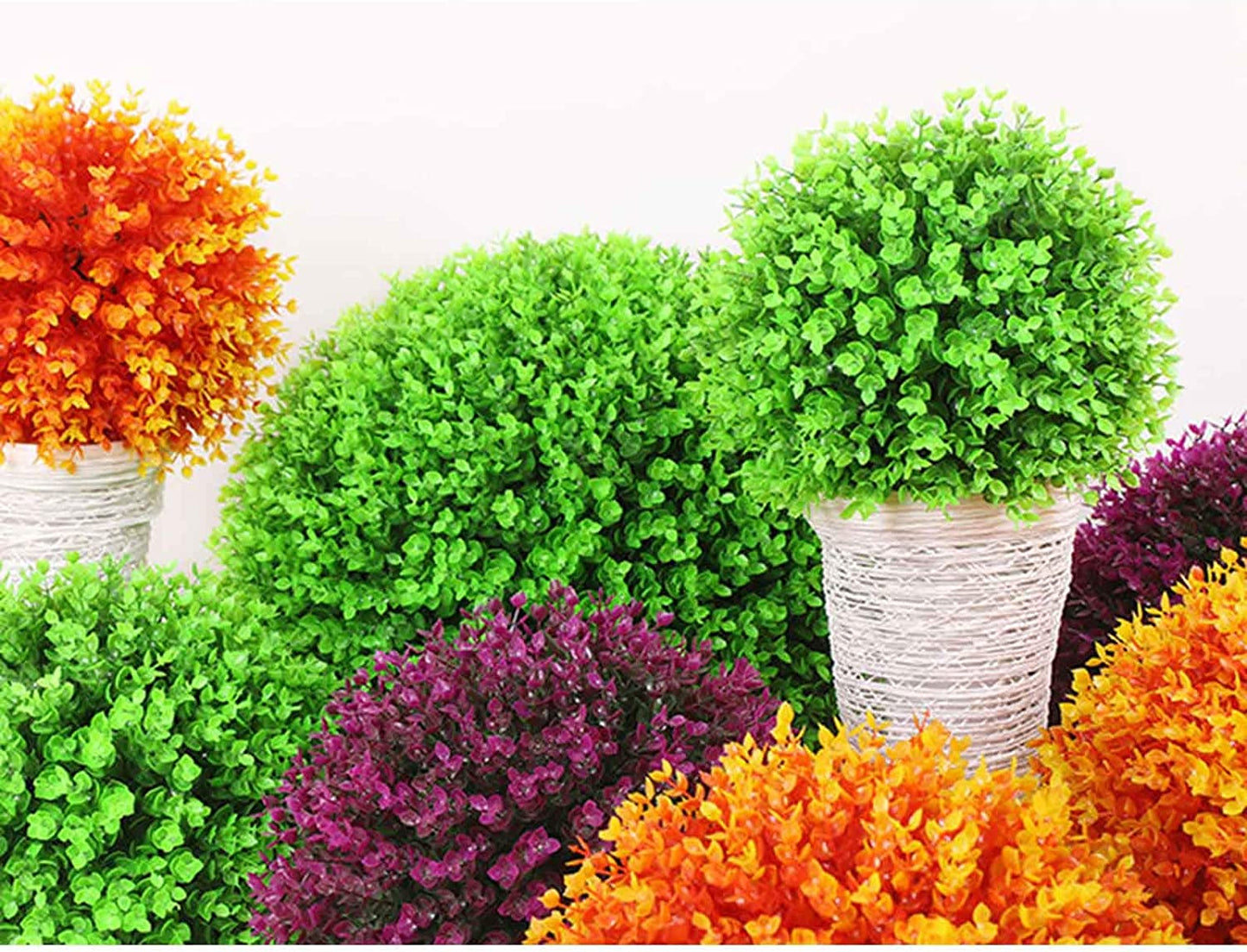 Artificial Plant Topiary Ball Artificial Greenery Ball Decorative Faux Boxwood Decorative Foliage Artificial Decorative Holiday Plants Spring Summer Faux Plant Decor (Purple, 40cm=15.7in)
