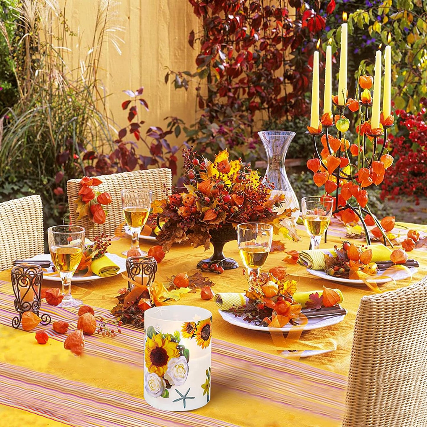 Sunflower Gifts for Women,Sunflower Candle Gift Ideas,for Women-Sunflower Decor Housewarming Gift Get Well Soon Gifts for Women,Decorative Candles Battery Operated Flameless Candles(Sunflower)