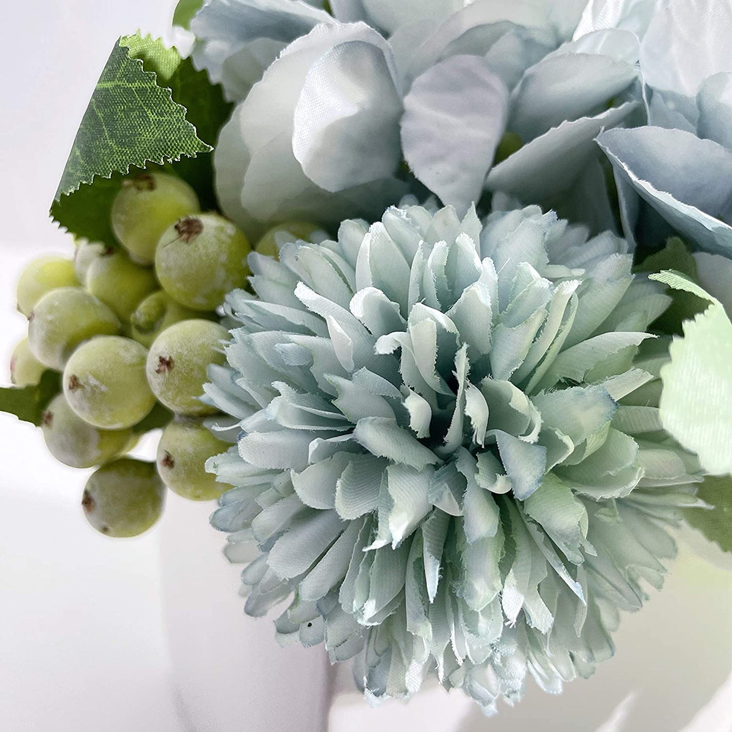 Fake Peony Flowers in Ceramic Vase,Faux Hydrangea Flower Arrangements for Home Decor Artificial Flowers with Vase