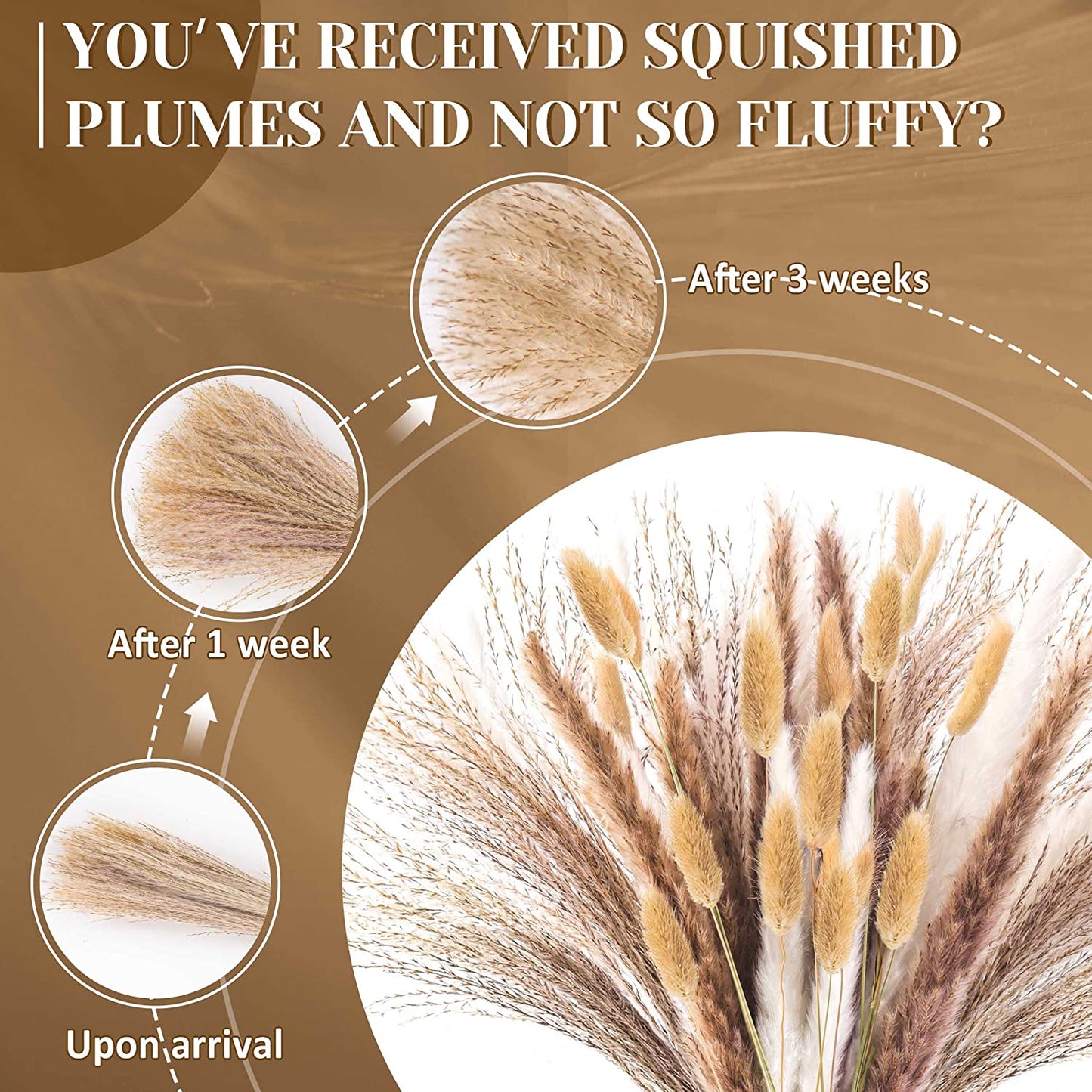 120 pcs 17 Inches Dried Pampas Grass for Boho Bathroom Bedroom Kitchen Living Room Office Home Room Decor Aesthetic