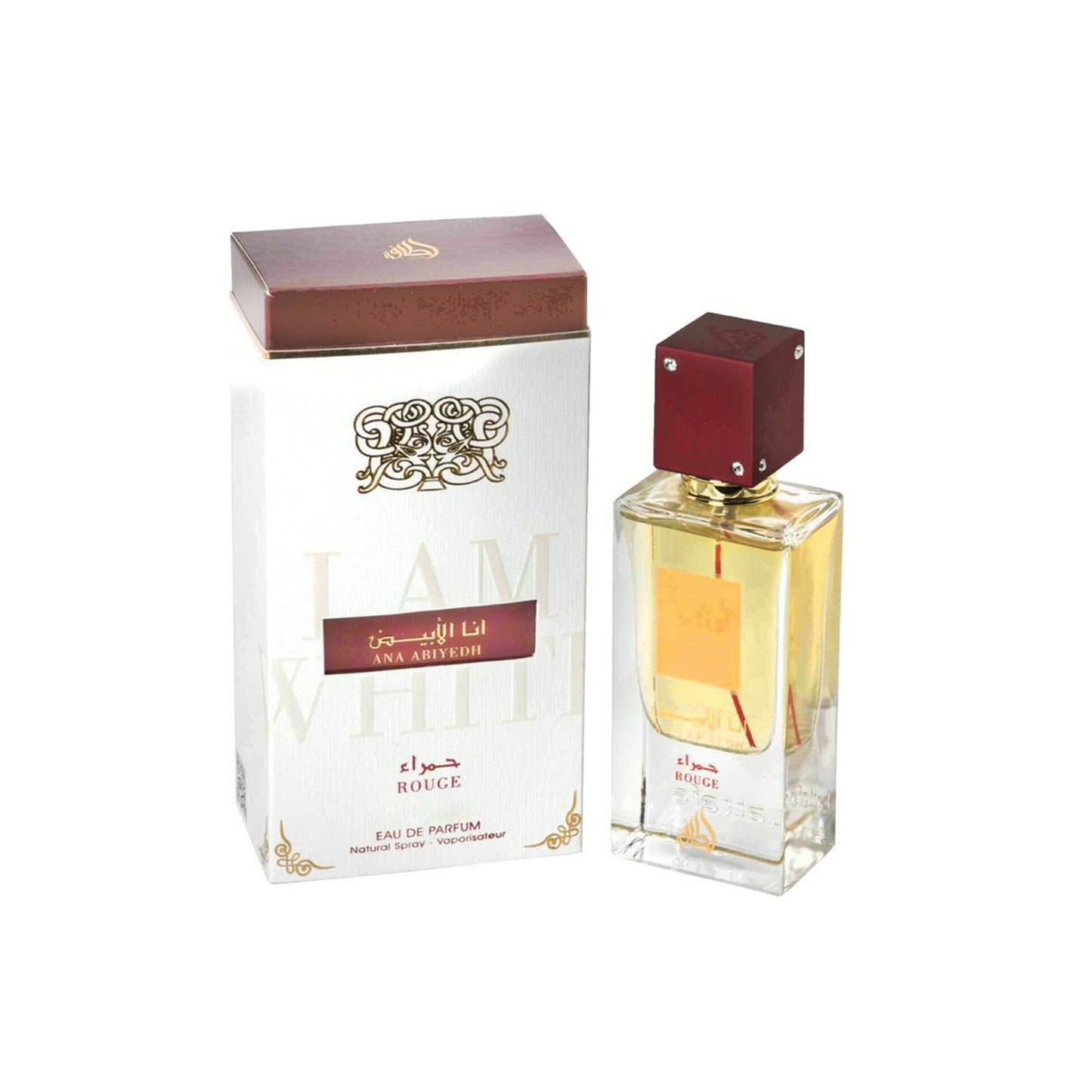 Lattafa Perfumes Ana Abiyedh Rouge for Unisex Eau de Parfum Spray, 2.0 Ounce / 60 ml