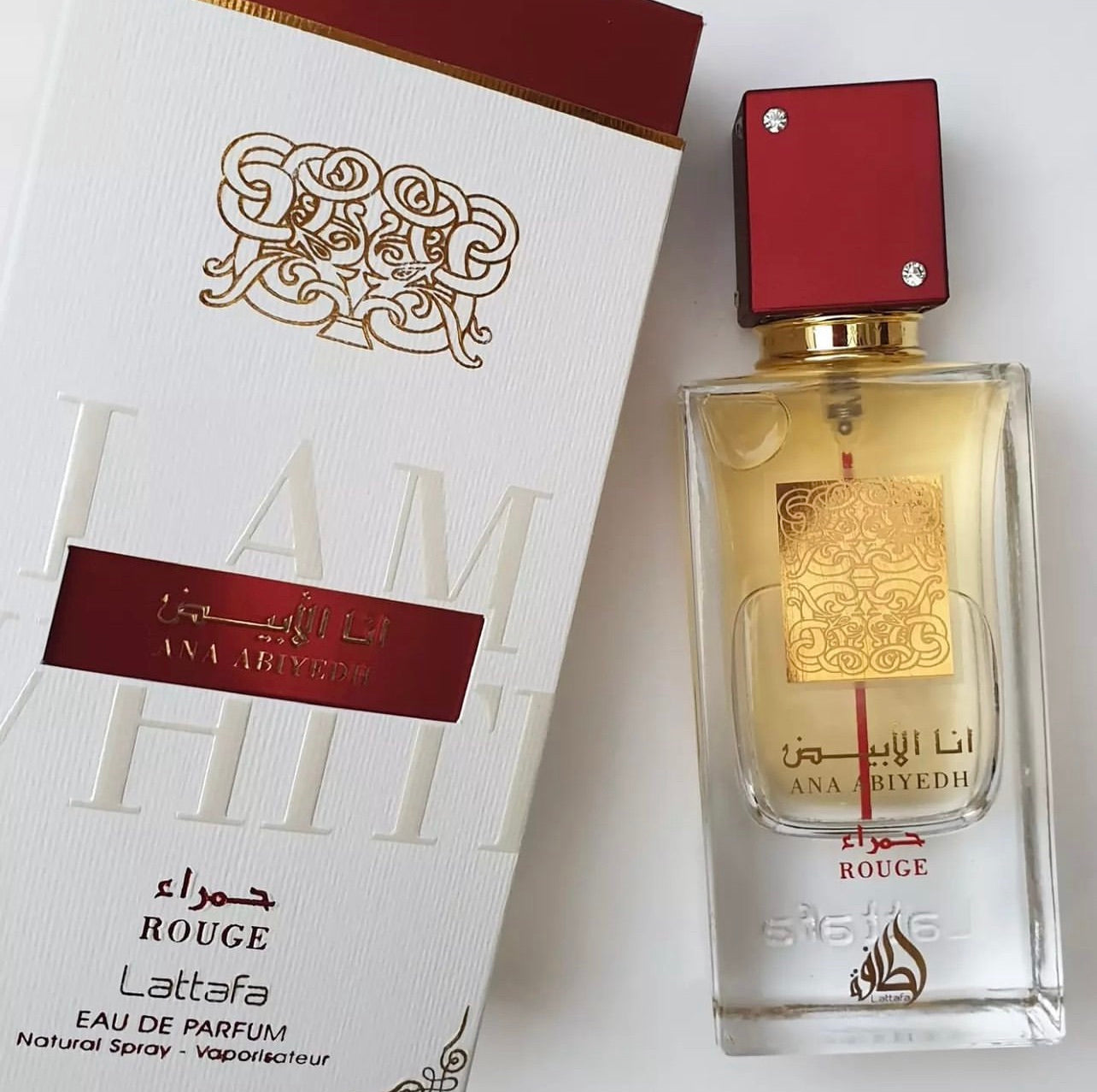 Lattafa Perfumes Ana Abiyedh Rouge for Unisex Eau de Parfum Spray, 2.0 Ounce / 60 ml