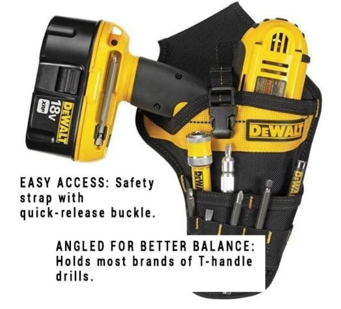 DEWALT Heavy-duty Drill Holster DG5120 Safety Strap with Quick-Release Buckle Tool Belt