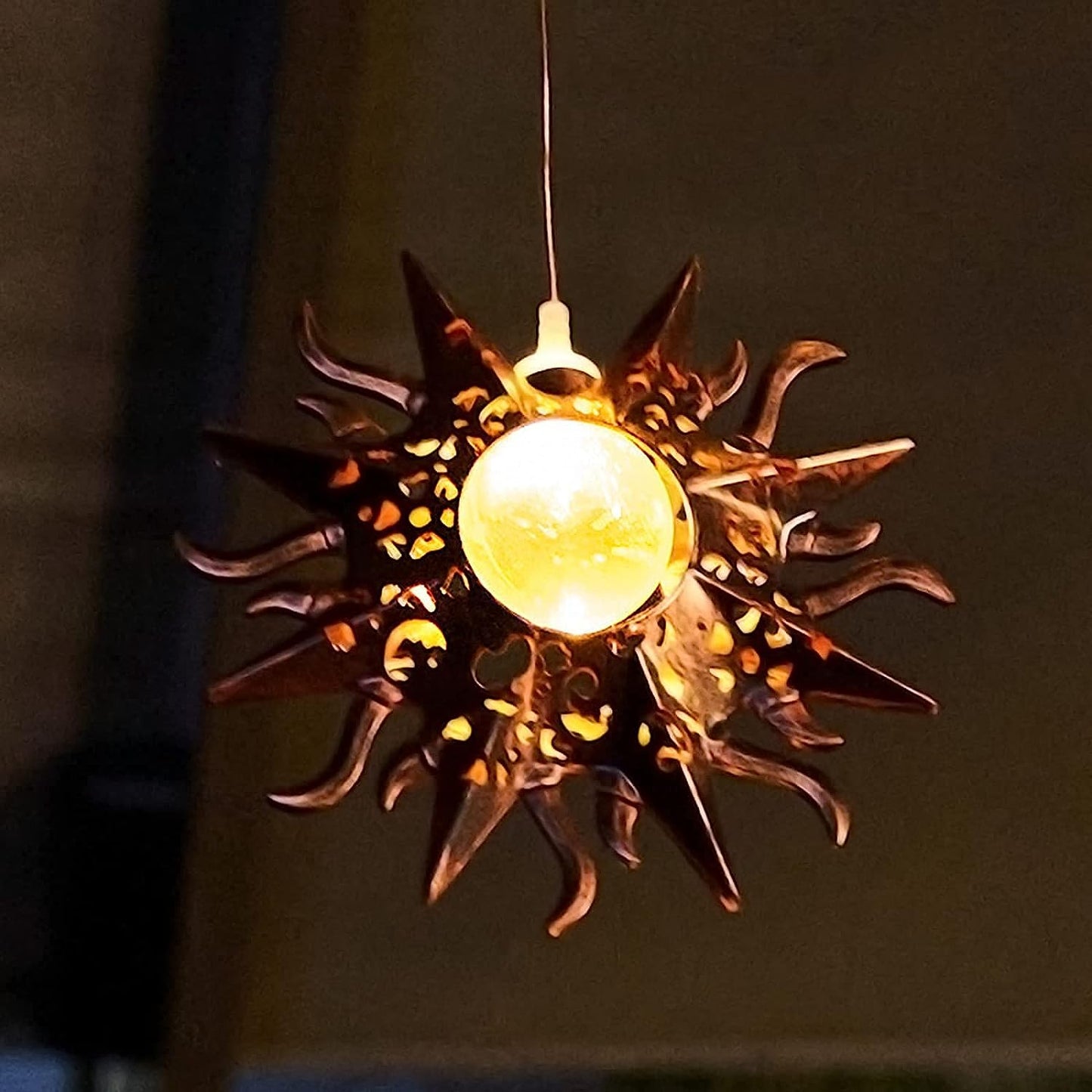 Solar Wind Chimes for Outside Warm LED Sun Windchimes Hanging Solar Garden Lights Unique Outdoor Decor for Patio Yard Home Lawn