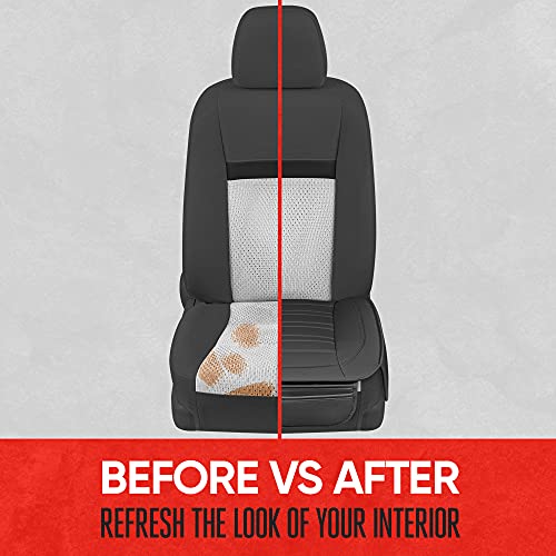 Motor Trend Beige Faux Leather 2-Pack Car Seat Cover for Front Seats, Padded Car Seat Protectors with Storage Pockets, Premium Interior Covers, Front Seat Covers for Cars Truck SUV Auto