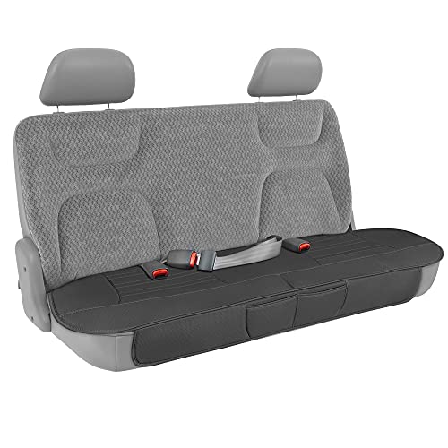 Motor Trend Beige Faux Leather 2-Pack Car Seat Cover for Front Seats, Padded Car Seat Protectors with Storage Pockets, Premium Interior Covers, Front Seat Covers for Cars Truck SUV Auto