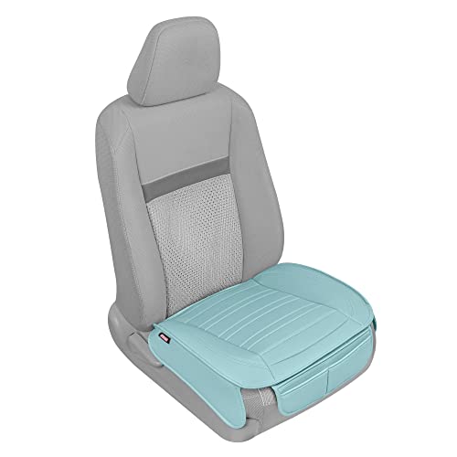 Motor Trend Beige Faux Leather 2-Pack Car Seat Cover for Front Seats, Padded Car Seat Protectors with Storage Pockets, Premium Interior Covers, Front Seat Covers for Cars Truck SUV Auto
