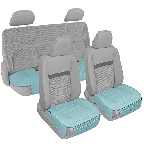 Motor Trend Beige Faux Leather 2-Pack Car Seat Cover for Front Seats, Padded Car Seat Protectors with Storage Pockets, Premium Interior Covers, Front Seat Covers for Cars Truck SUV Auto