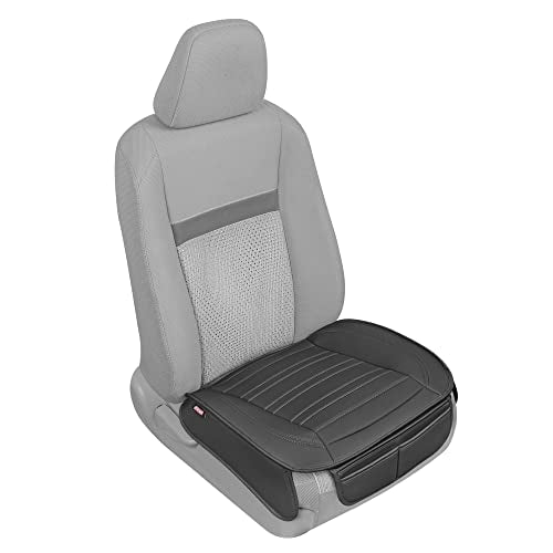Motor Trend Beige Faux Leather 2-Pack Car Seat Cover for Front Seats, Padded Car Seat Protectors with Storage Pockets, Premium Interior Covers, Front Seat Covers for Cars Truck SUV Auto