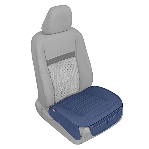 Motor Trend Beige Faux Leather 2-Pack Car Seat Cover for Front Seats, Padded Car Seat Protectors with Storage Pockets, Premium Interior Covers, Front Seat Covers for Cars Truck SUV Auto