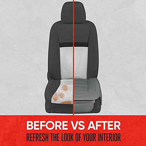 Motor Trend Beige Faux Leather 2-Pack Car Seat Cover for Front Seats, Padded Car Seat Protectors with Storage Pockets, Premium Interior Covers, Front Seat Covers for Cars Truck SUV Auto