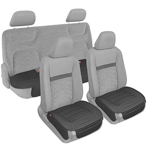 Motor Trend Beige Faux Leather 2-Pack Car Seat Cover for Front Seats, Padded Car Seat Protectors with Storage Pockets, Premium Interior Covers, Front Seat Covers for Cars Truck SUV Auto