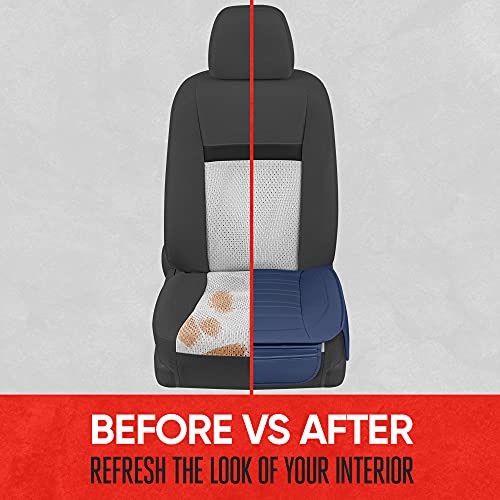 Motor Trend Beige Faux Leather 2-Pack Car Seat Cover for Front Seats, Padded Car Seat Protectors with Storage Pockets, Premium Interior Covers, Front Seat Covers for Cars Truck SUV Auto