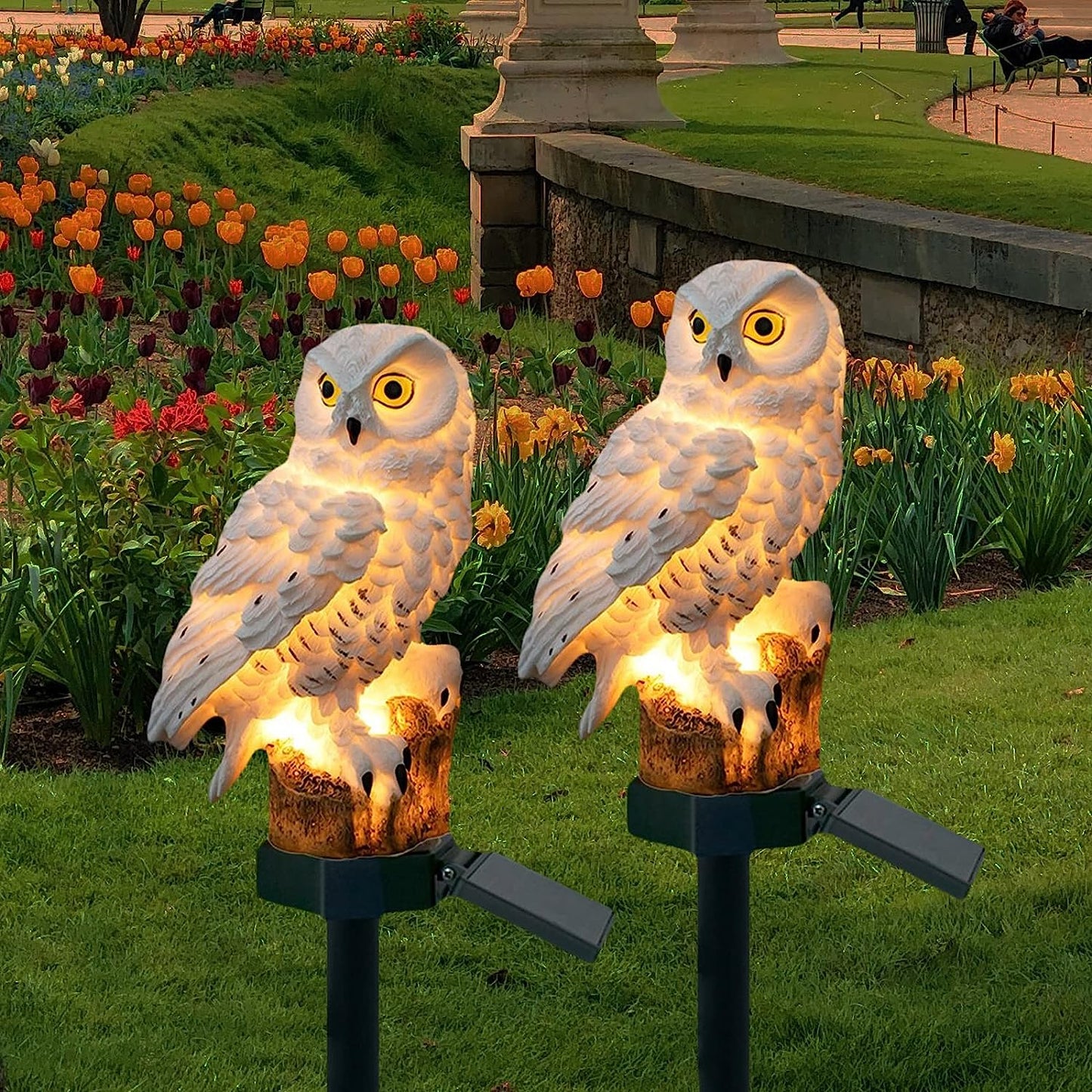 Solar Garden Light Outdoor, Owl Solar Garden Stake Light, Waterproof Warm White LED Light for Garden, Patio, Yard, Lawn, Walkway Decoration (Owl)