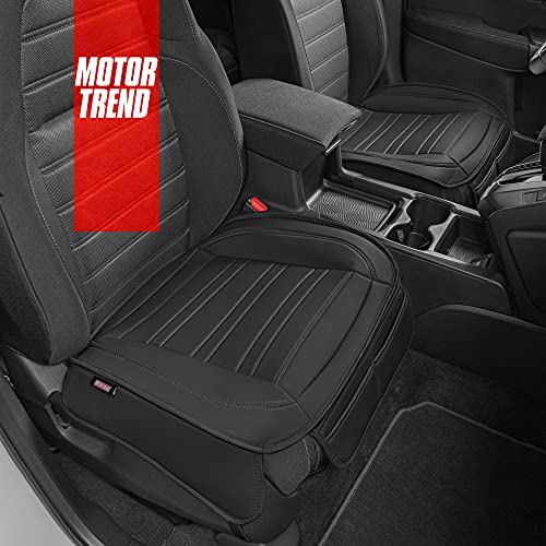 Motor Trend Beige Faux Leather 2-Pack Car Seat Cover for Front Seats, Padded Car Seat Protectors with Storage Pockets, Premium Interior Covers, Front Seat Covers for Cars Truck SUV Auto