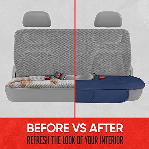 Motor Trend Beige Faux Leather 2-Pack Car Seat Cover for Front Seats, Padded Car Seat Protectors with Storage Pockets, Premium Interior Covers, Front Seat Covers for Cars Truck SUV Auto