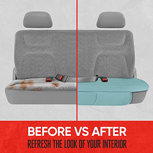 Motor Trend Beige Faux Leather 2-Pack Car Seat Cover for Front Seats, Padded Car Seat Protectors with Storage Pockets, Premium Interior Covers, Front Seat Covers for Cars Truck SUV Auto