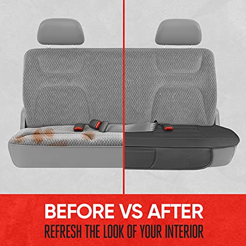 Motor Trend Beige Faux Leather 2-Pack Car Seat Cover for Front Seats, Padded Car Seat Protectors with Storage Pockets, Premium Interior Covers, Front Seat Covers for Cars Truck SUV Auto