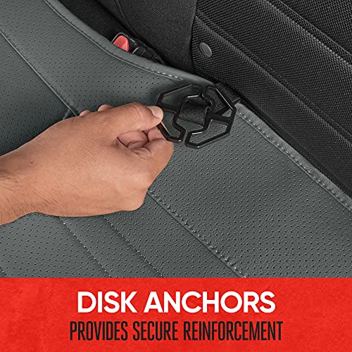 Motor Trend Beige Faux Leather 2-Pack Car Seat Cover for Front Seats, Padded Car Seat Protectors with Storage Pockets, Premium Interior Covers, Front Seat Covers for Cars Truck SUV Auto