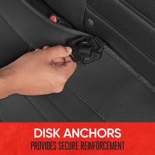 Motor Trend Beige Faux Leather 2-Pack Car Seat Cover for Front Seats, Padded Car Seat Protectors with Storage Pockets, Premium Interior Covers, Front Seat Covers for Cars Truck SUV Auto