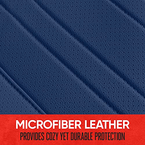 Motor Trend Beige Faux Leather 2-Pack Car Seat Cover for Front Seats, Padded Car Seat Protectors with Storage Pockets, Premium Interior Covers, Front Seat Covers for Cars Truck SUV Auto