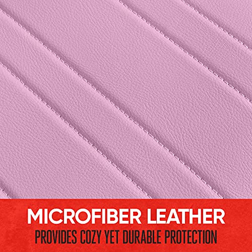 Motor Trend Beige Faux Leather 2-Pack Car Seat Cover for Front Seats, Padded Car Seat Protectors with Storage Pockets, Premium Interior Covers, Front Seat Covers for Cars Truck SUV Auto